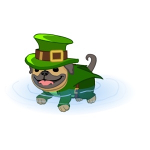 Paddling St Patricks Pug